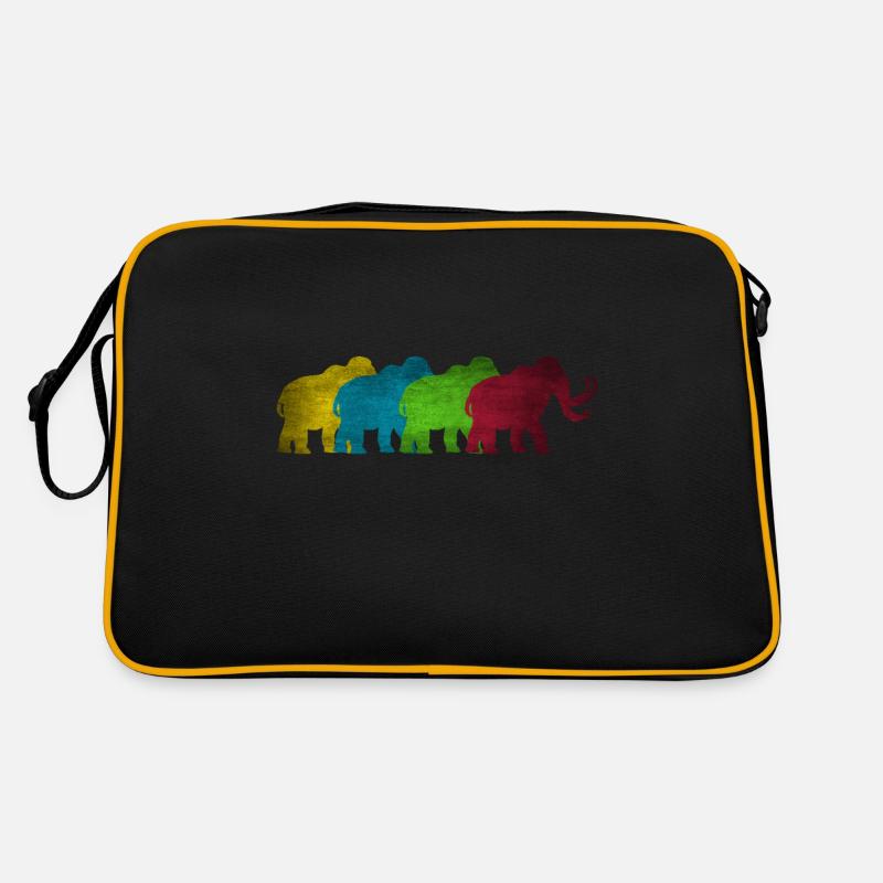 Elefant Mammut bunt Retro Tasche