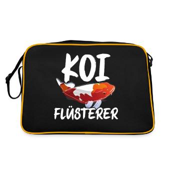Koi Flüsterer Karpfen - Retro Tasche - Schwarz/Gold - Hinten
