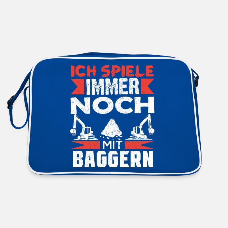 Baggerfahrer Bagger baggern · Ich noch mit Baggern Retro Tasche