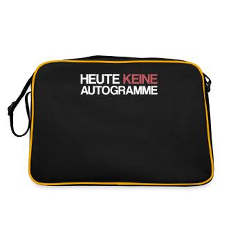 Heute keine Autogramme | VIP, Ironie, keine Lust - Retro Tasche - Schwarz/Gold - Hinten