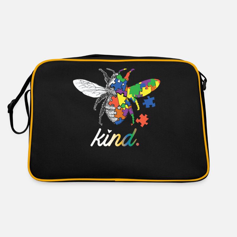 Bee Kind Schöne Autism Awareness Geschenkdruck Retro Tasche