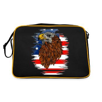 Aigle, drapeau, usa, liberté, indépendance - Sac Retro - noir/or - Dos