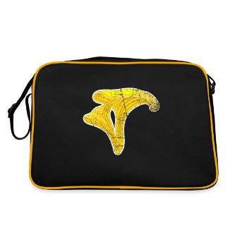 Pfifferling Waldpilz Pfifferlinge Speisepilz - Retro Tasche - Schwarz/Gold - Hinten