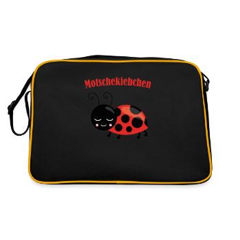 Modschegiebchen Motschekiebchen Geschenk 0811 - Retro Tasche - Schwarz/Gold - Hinten