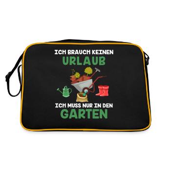 I do not need a holiday just in the garden - Retro Bag - black/gold - Back