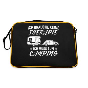 Je n'ai besoin d'aucune thérapie je dois camper - Sac Retro - noir/or - Dos