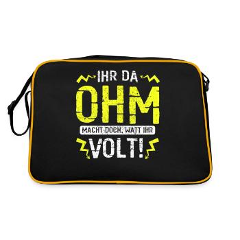 Elektriker Elektroniker Elektronik · Watt Volt - Retro Tasche - Schwarz/Gold - Hinten