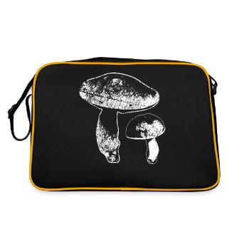 Steinpilze - Retro Tasche - Schwarz/Gold - Hinten