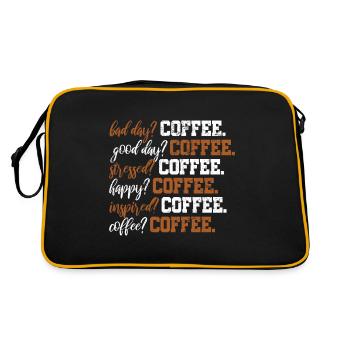 Café texte drôle anglais - Sac Retro - noir/or - Dos
