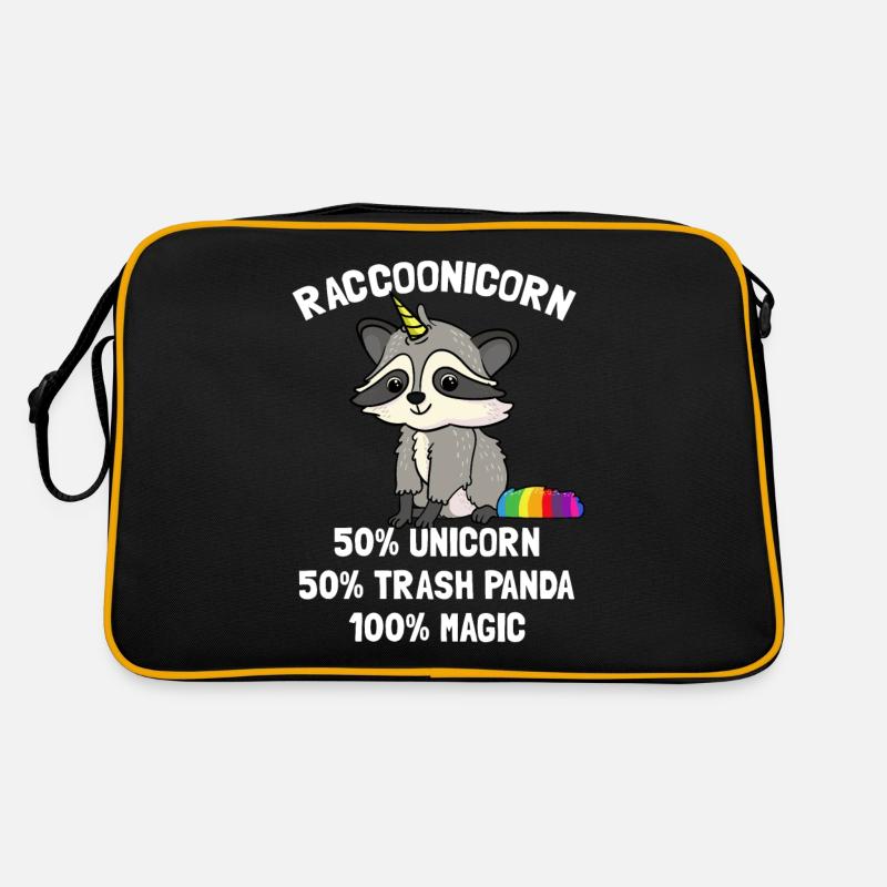 Waschbär Waschbären Einhorn Einhörner Geschenk Retro Tasche