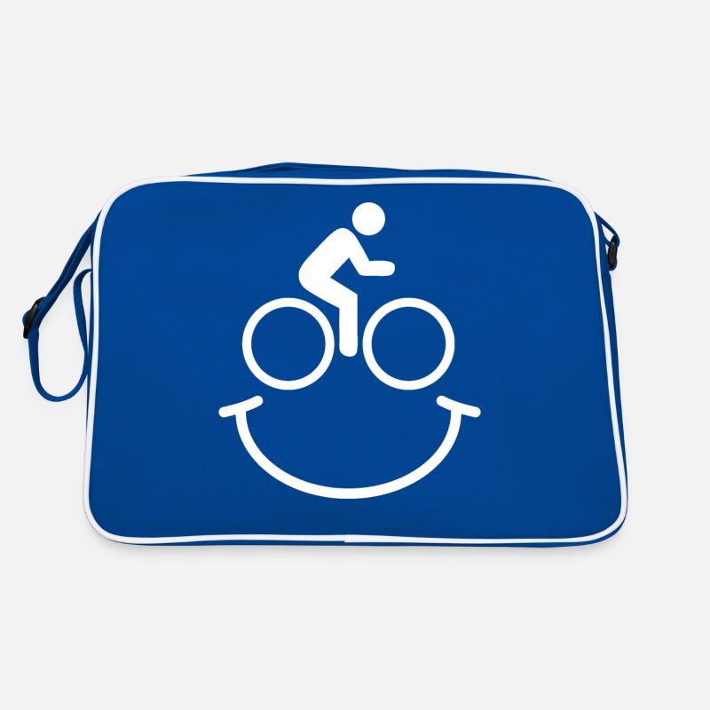 Cyclist Smile Emoticon Wheel Funny Gift Idea Retro Bag