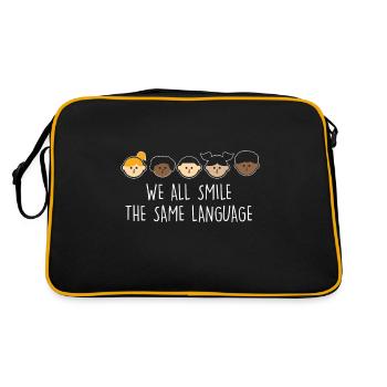 Equality Children Happy Laughter Same Language - Retro Bag - black/gold - Back