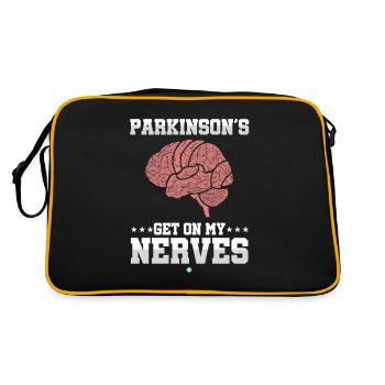 Parkinson Get on my Nerves Gift - Retro Bag - black/gold - Back