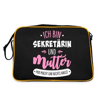 Sekretärin - Retro Tasche - Schwarz/Gold - Hinten
