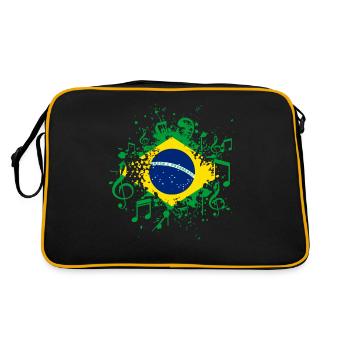 Brésil Drapeau Musique - Sac Retro - noir/or - Dos