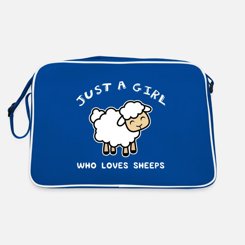 Nur ein Mädchen, das Schaf Grafik liebt, Schaf Tee, Retro Tasche
