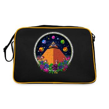 Pyramide Egyptienne - Voyage Psychédélique - Oeil Voyant - Sac Retro - noir/or - Dos