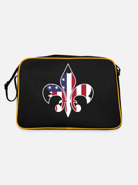 Drapeau USA - Sac Retro - noir/or - Dos