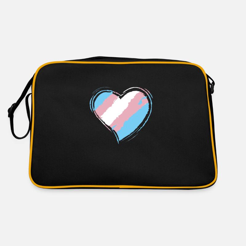 Transgender-Herz-Geschenk, LGBT-Stolz Retro Tasche