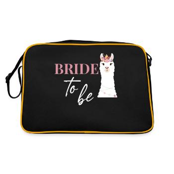 Bride Bride to be JGA alpaca wedding - Retro Bag - black/gold - Back