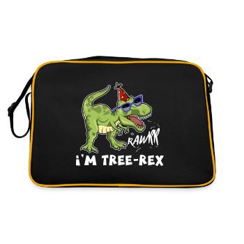Dinosaure anniversaire Tee, 3e anniversaire impression, trois - Sac Retro - noir/or - Dos