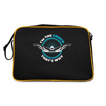 Je suis l'entraîneur c'est pourquoi cadeau de professeur de natation - Sac Retro - noir/or - Dos