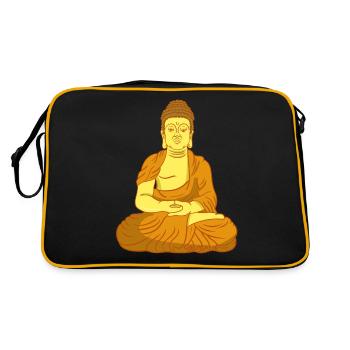 Buddha Sitting meditation - Sac Retro - noir/or - Dos