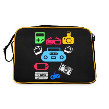 90s 90s party 90's fashion 90s outfit - Sac Retro - noir/or - Dos