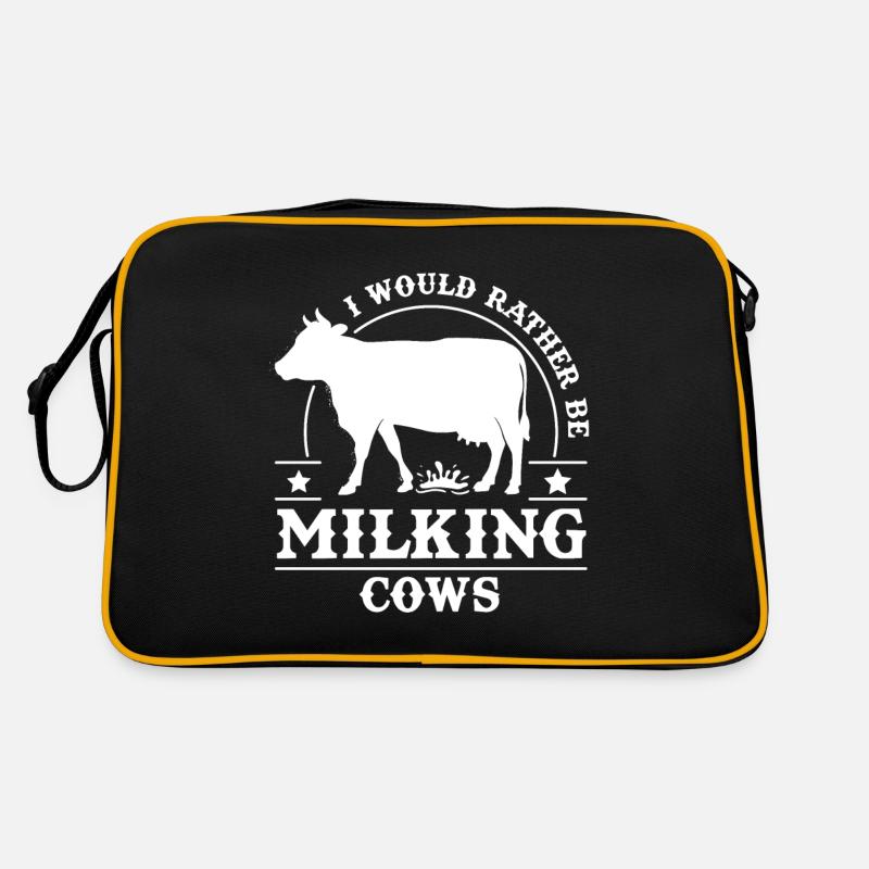 Kuh Tier Kühe Bauernhof Geschenk · Kühe melken Retro Tasche