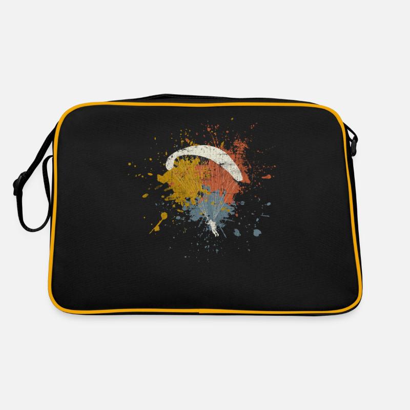 Gleitschirm - Retro Tasche - Schwarz/Gold