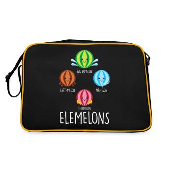 Watermelon Element Chemistry Water Earth Fire Air - Retro Bag - black/gold - Back