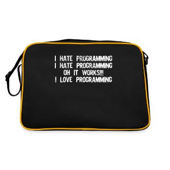 I hate programming it works graphic funny - Retro Bag - black/gold - Back