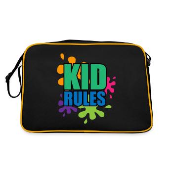 Kind sein - Retro Tasche - Schwarz/Gold - Hinten