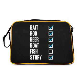 pêche pêche pêcheur pêcheur canne à pêche pêche - Sac Retro - noir/or - Dos
