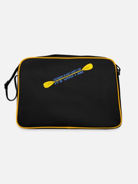 Kayaking Tshirt Kayak - Retro Bag - black/gold - Back
