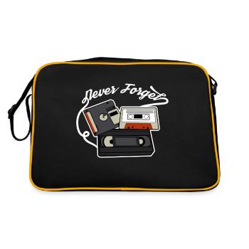 N'oubliez jamais les cassettes VHS, les disquettes et les cassettes - Sac Retro - noir/or - Dos