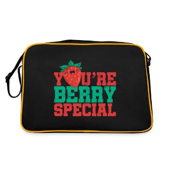 Berry Special Jeu de mots Anglais Fraise - Sac Retro - noir/or - Dos