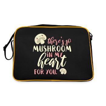 Champignon Jeu de mots anglais Beaucoup d’espace dans mon cœur - Sac Retro - noir/or - Dos