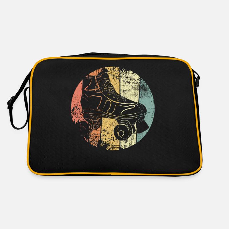 Rollschuh - Retro Tasche - Schwarz/Gold