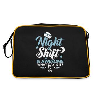 Night shift is fantastic! - Retro Bag - black/gold - Back