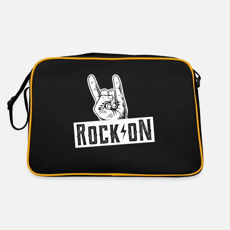 Rock On Rock and Roll - Retro Tasche - Schwarz/Gold