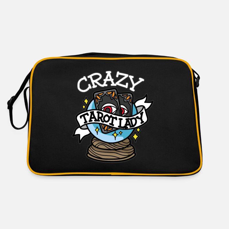 CRAZY TAROT LADY Der Tod Tarot Karten Hellseher Retro Tasche