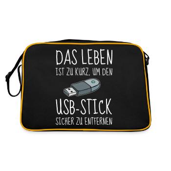 Humour de bureau Funny USB Flash Drive Office Fun Computer - Sac Retro - noir/or - Dos