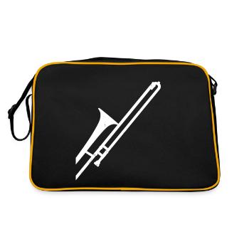 Trombone trombonist jazz musician gift - Retro Bag - black/gold - Back