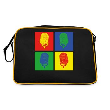 Pop Art microphone chanteur - Sac Retro - noir/or - Dos