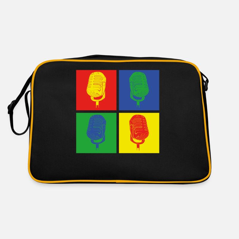 Pop Art Microphone Singer - Retro Bag - black/gold