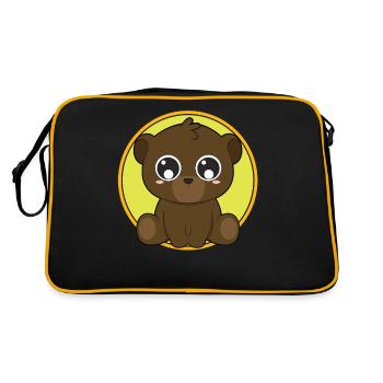 Ours mignon animaux mignons - Sac Retro - noir/or - Dos