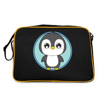 Pingouin animaux mignons pour les enfants - Sac Retro - noir/or - Dos