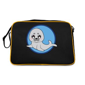 Otarie phoque mignonne - Sac Retro - noir/or - Dos