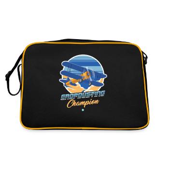 Airplane - Agricultural Airplane - Farm Airplane - Retro Bag - black/gold - Back